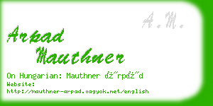 arpad mauthner business card